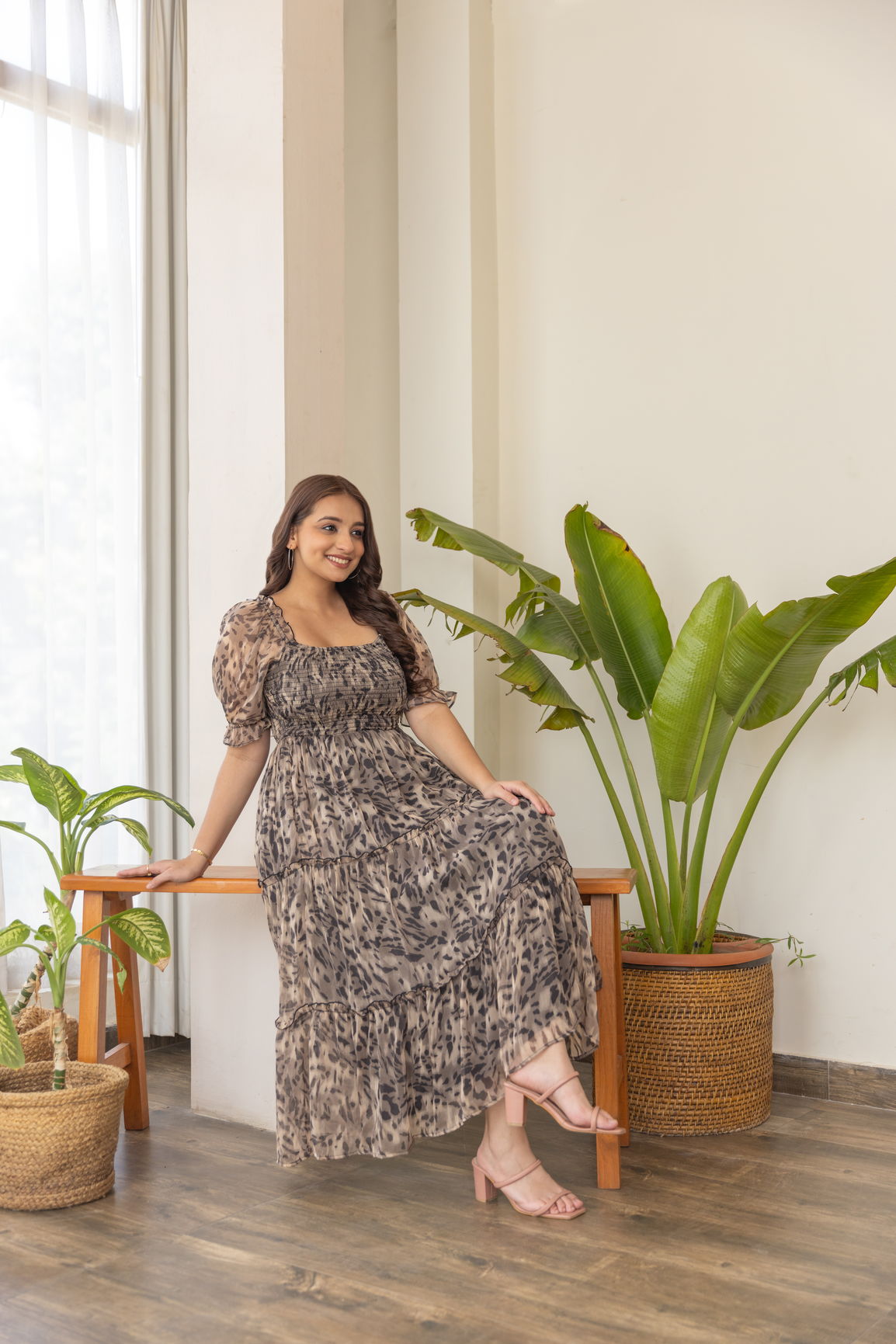 ANIMAL PRINT NURSING MAXI