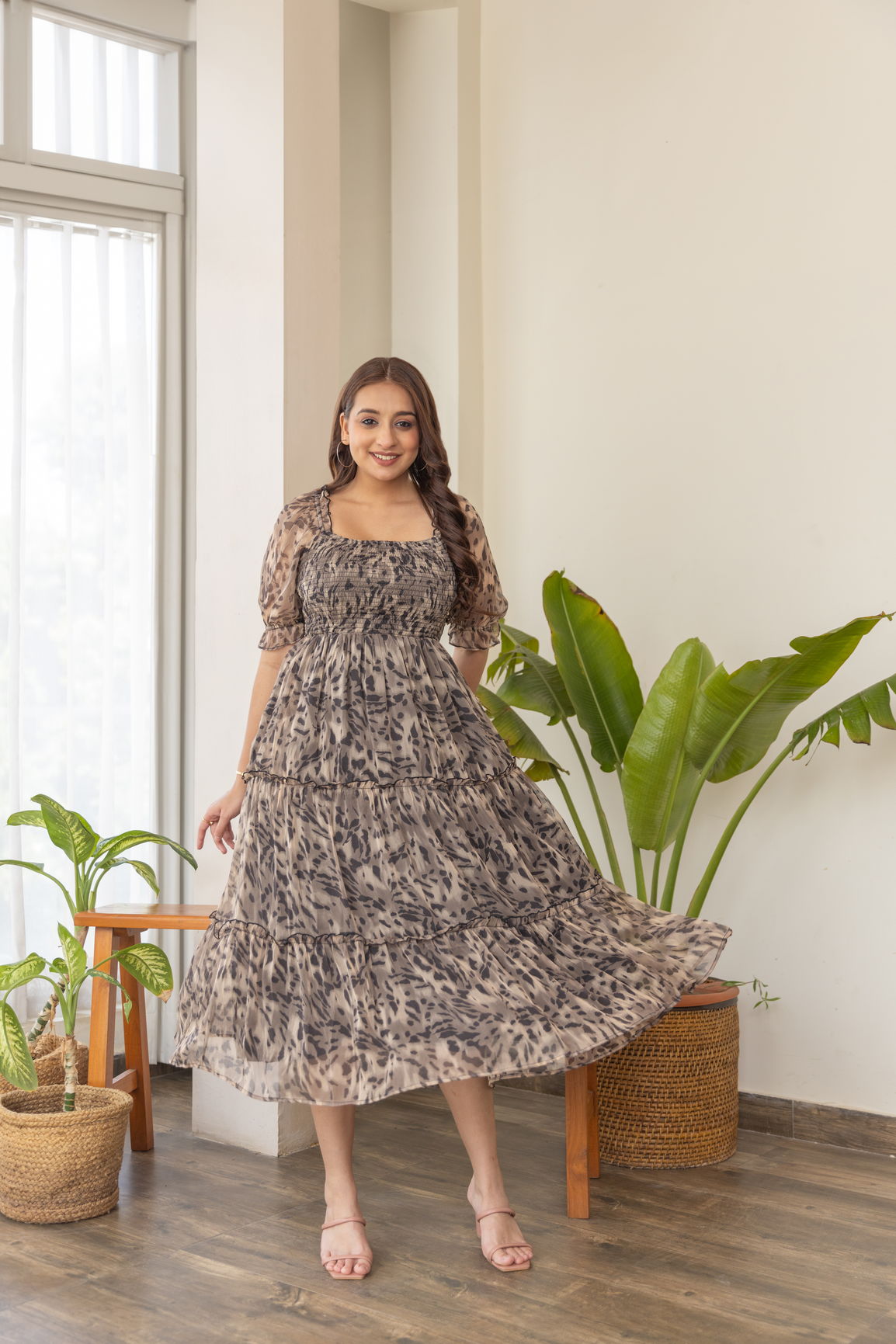ANIMAL PRINT NURSING MAXI