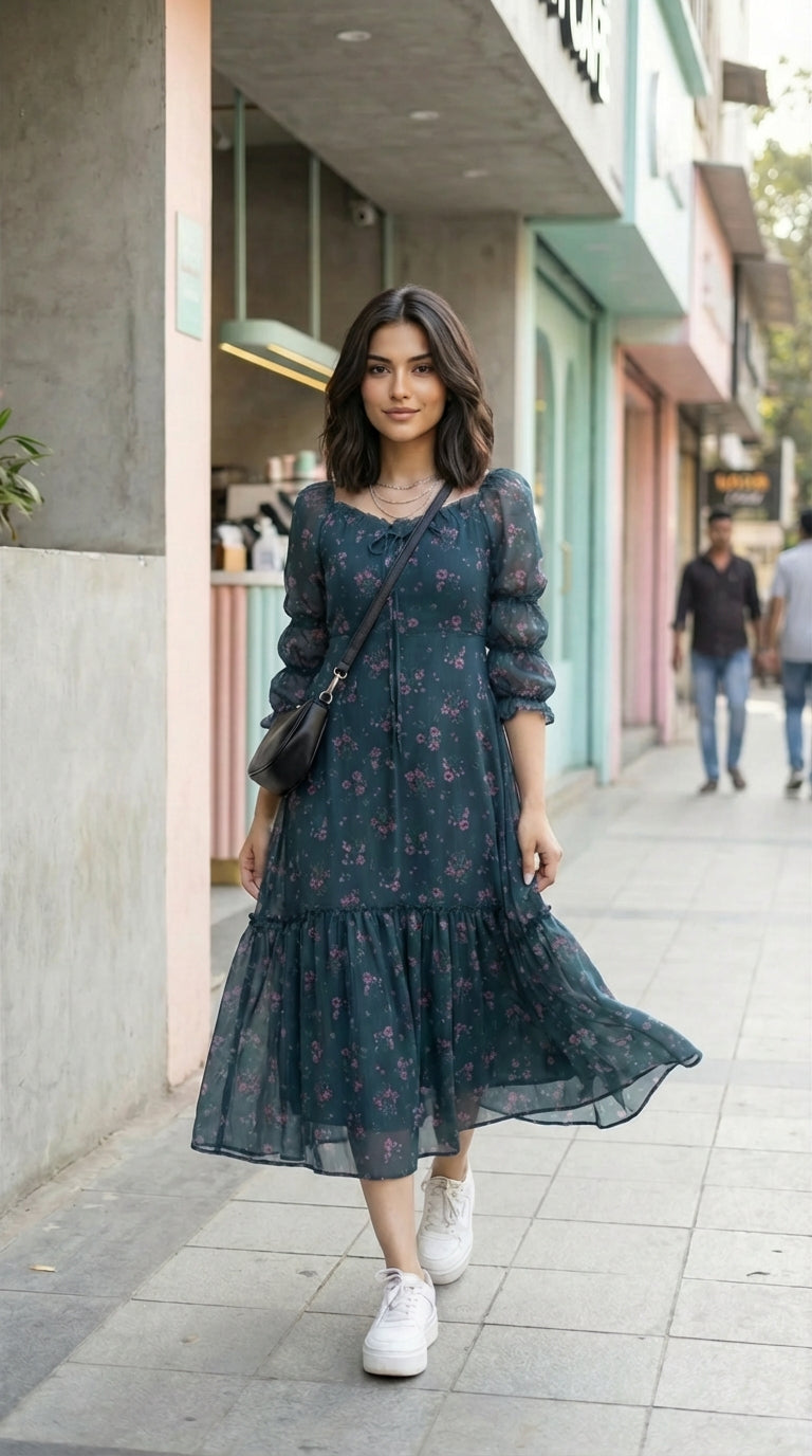 FLORAL FLARED MAXI FLORAL FLARED MAXI