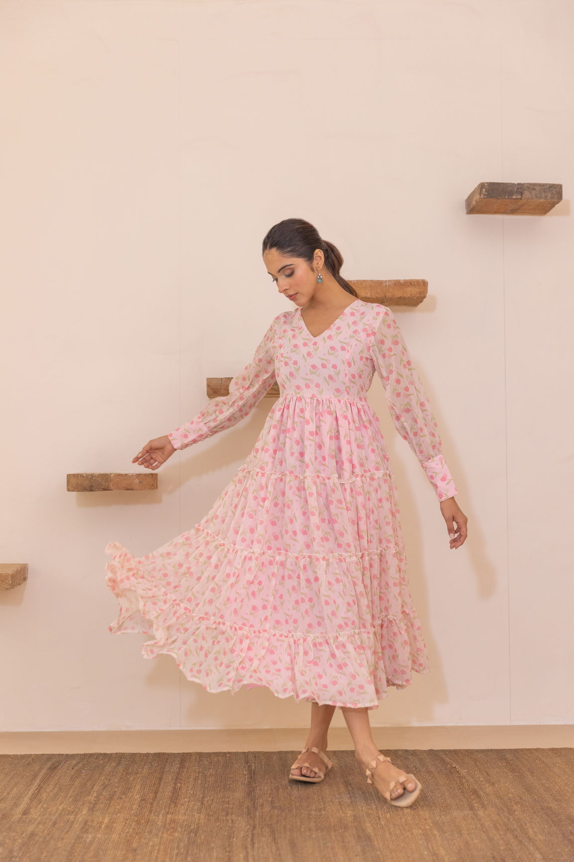 FLORAL TIERED MAXI