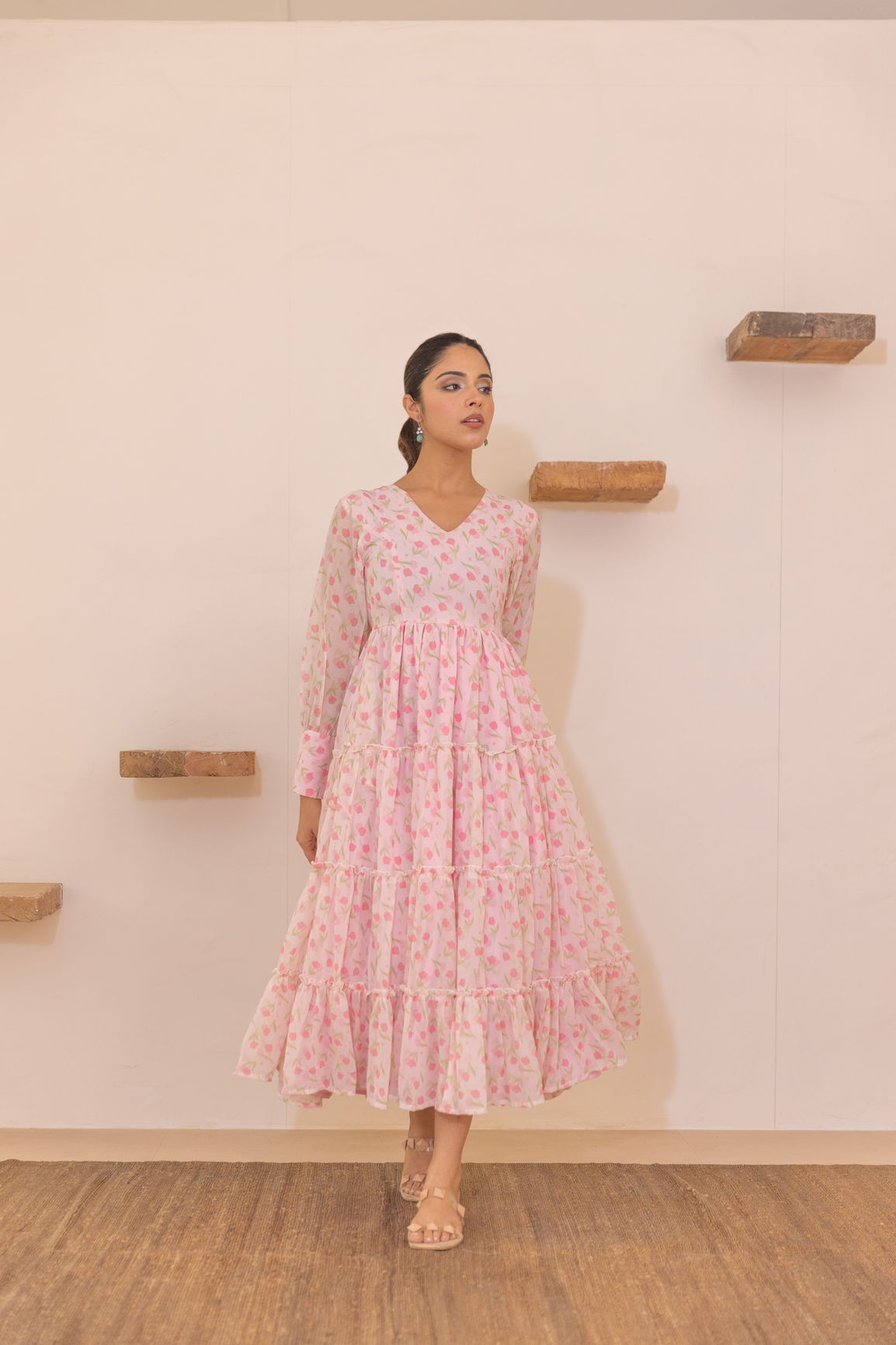 FLORAL TIERED MAXI