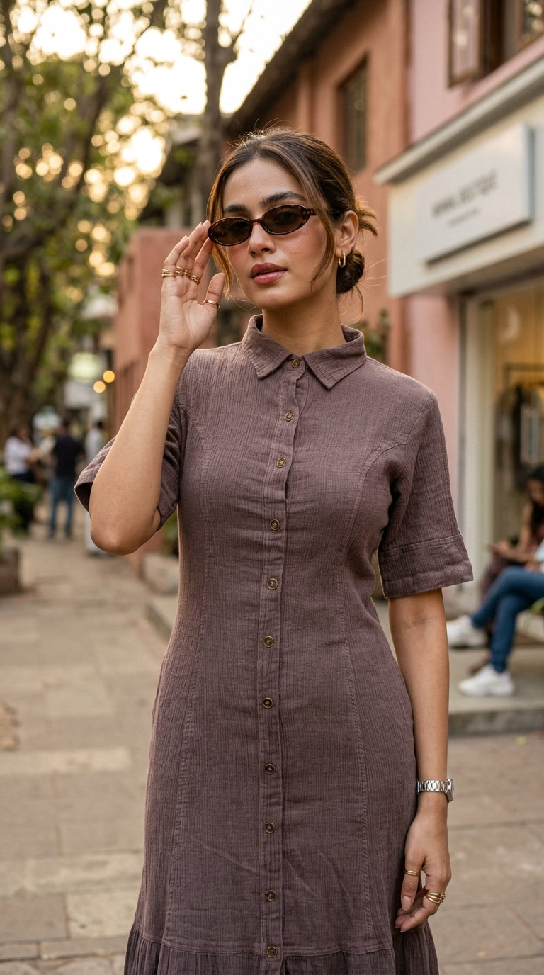 MOCHA MUSE COTTON DENIM MAXI