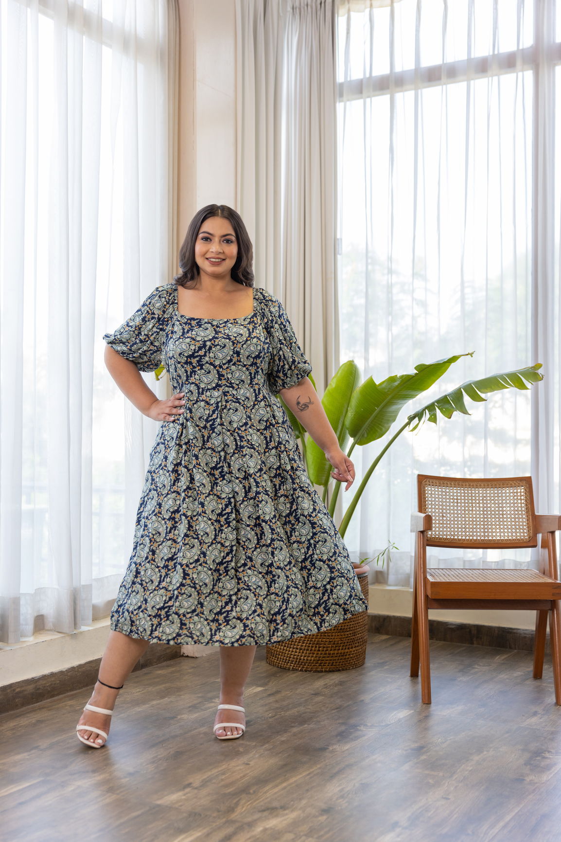 white christmas dresses Dreamy Red Floral Cotton Dress – DIMPLE DESIGN STUDIO main image 0