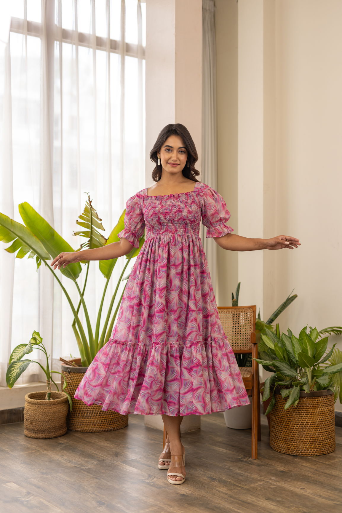 MULTI SMOCKED MAXI