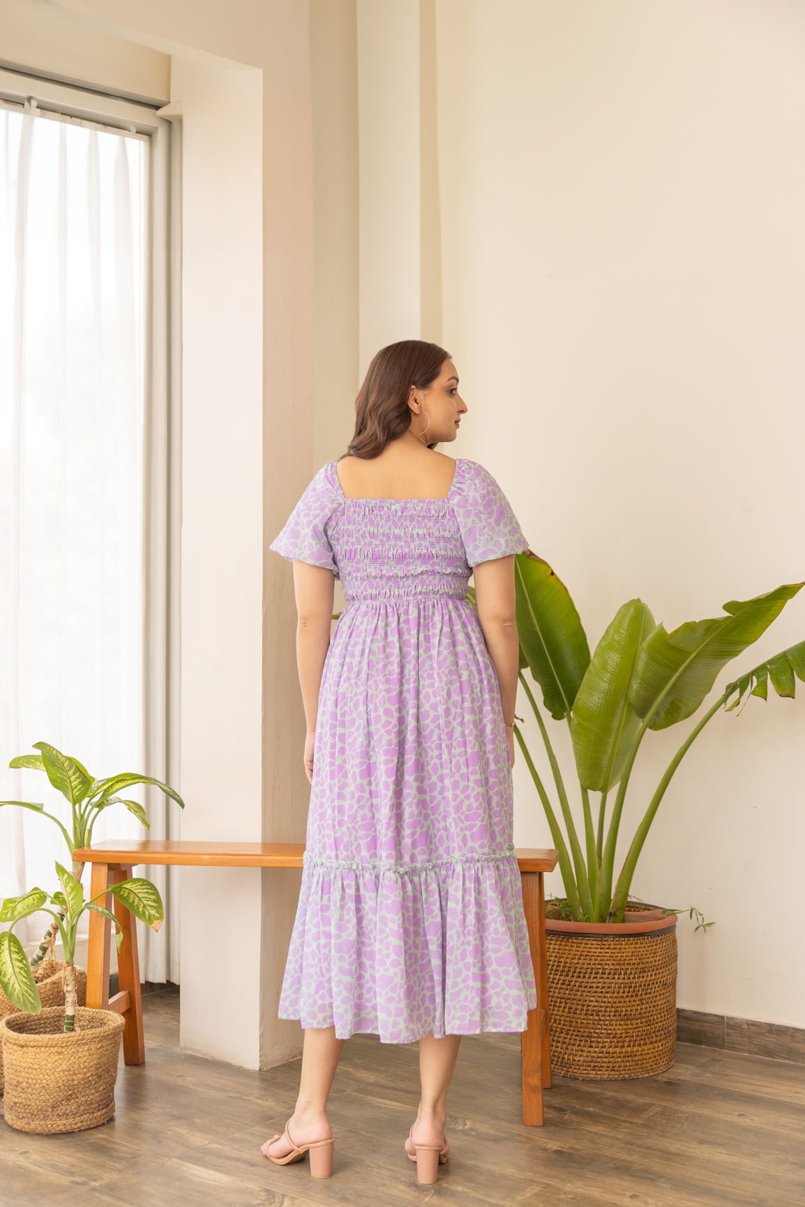 PASTEL SMOCKED NUSRING MAXI