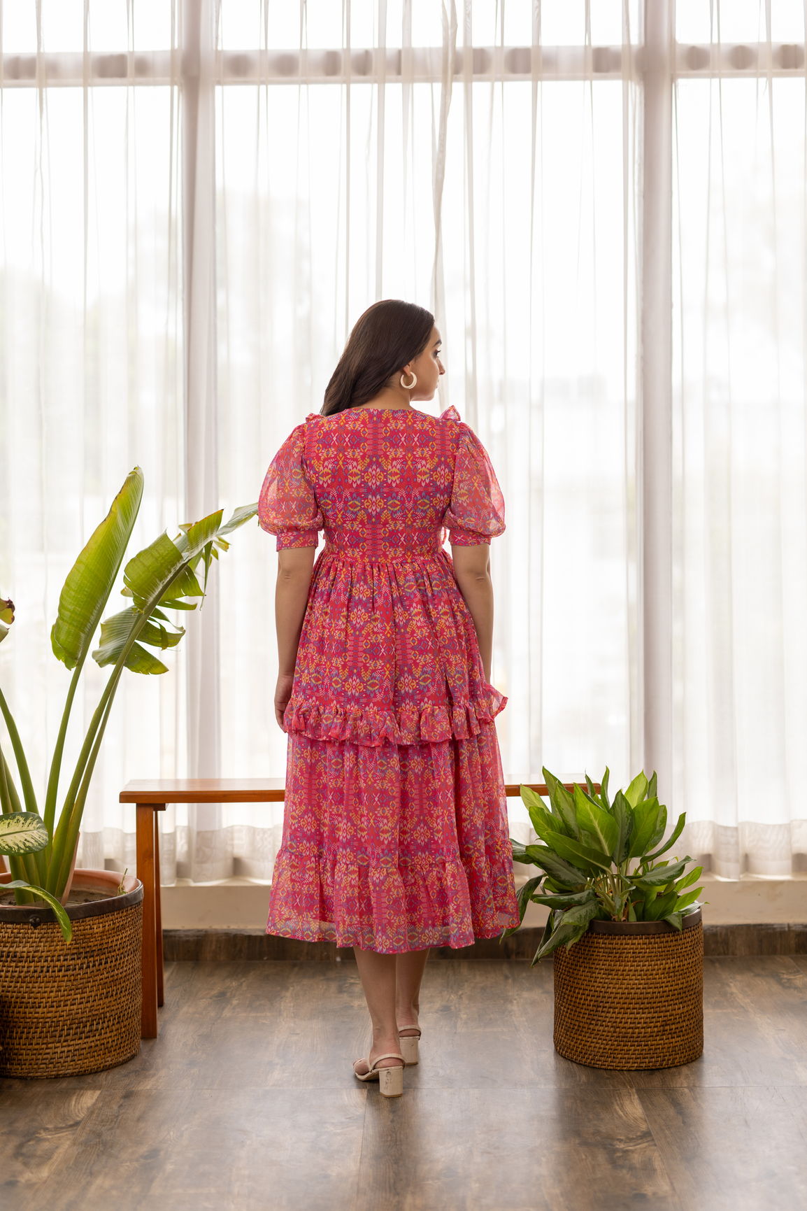 PINK RUFFLE NURSING MAXI