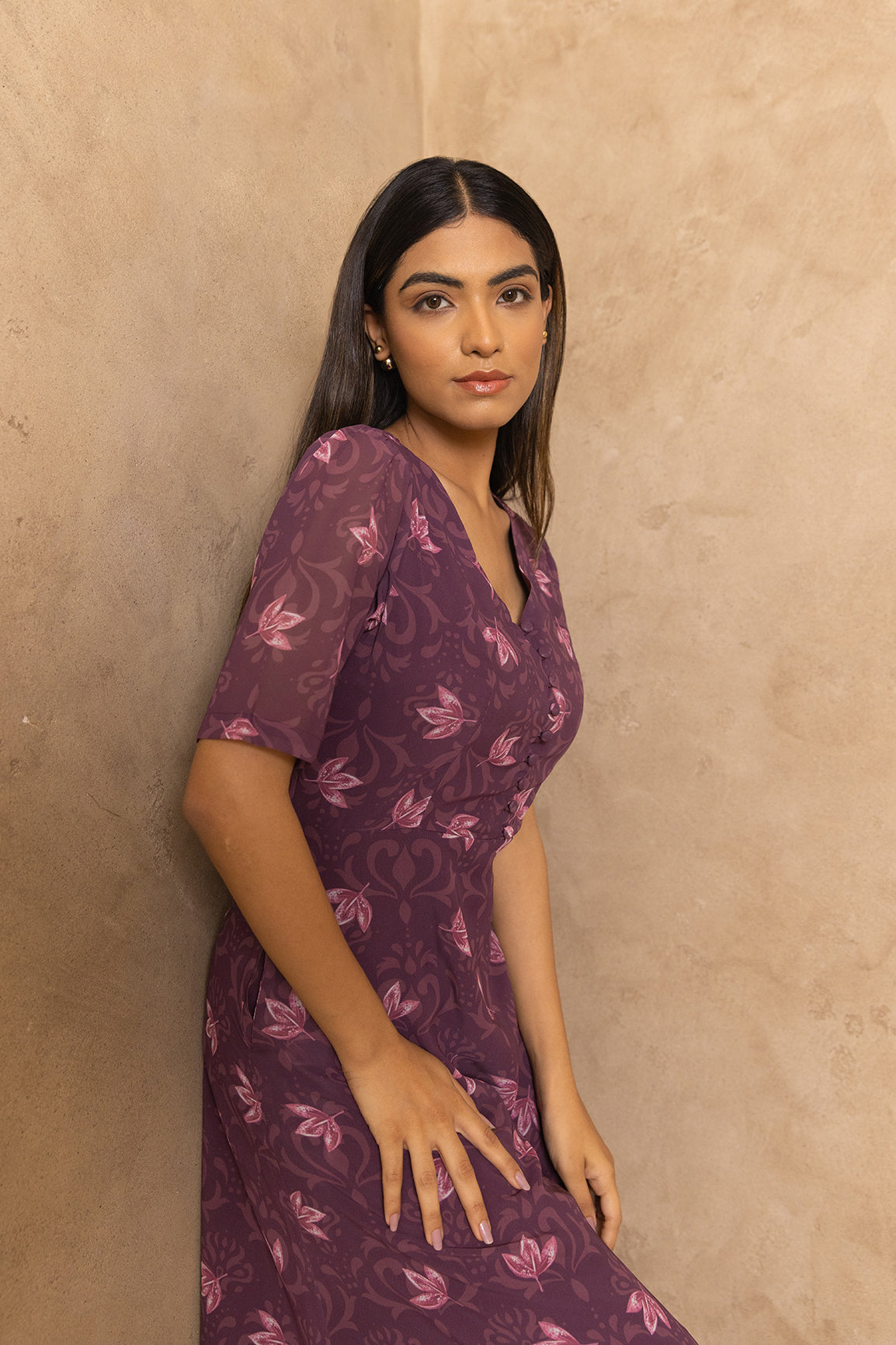 MAUVE WINE FLORAL MAXI