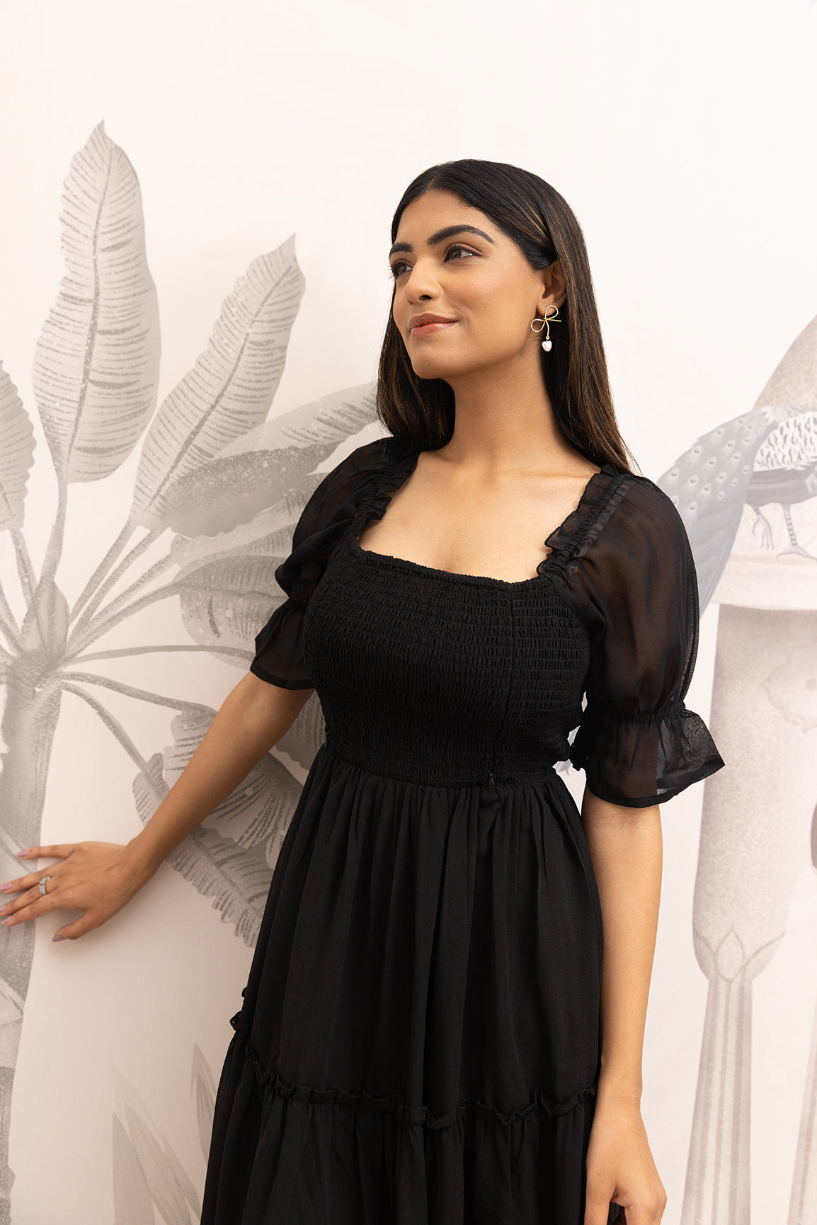 CLASSIC BLACK SMOCKED MAXI
