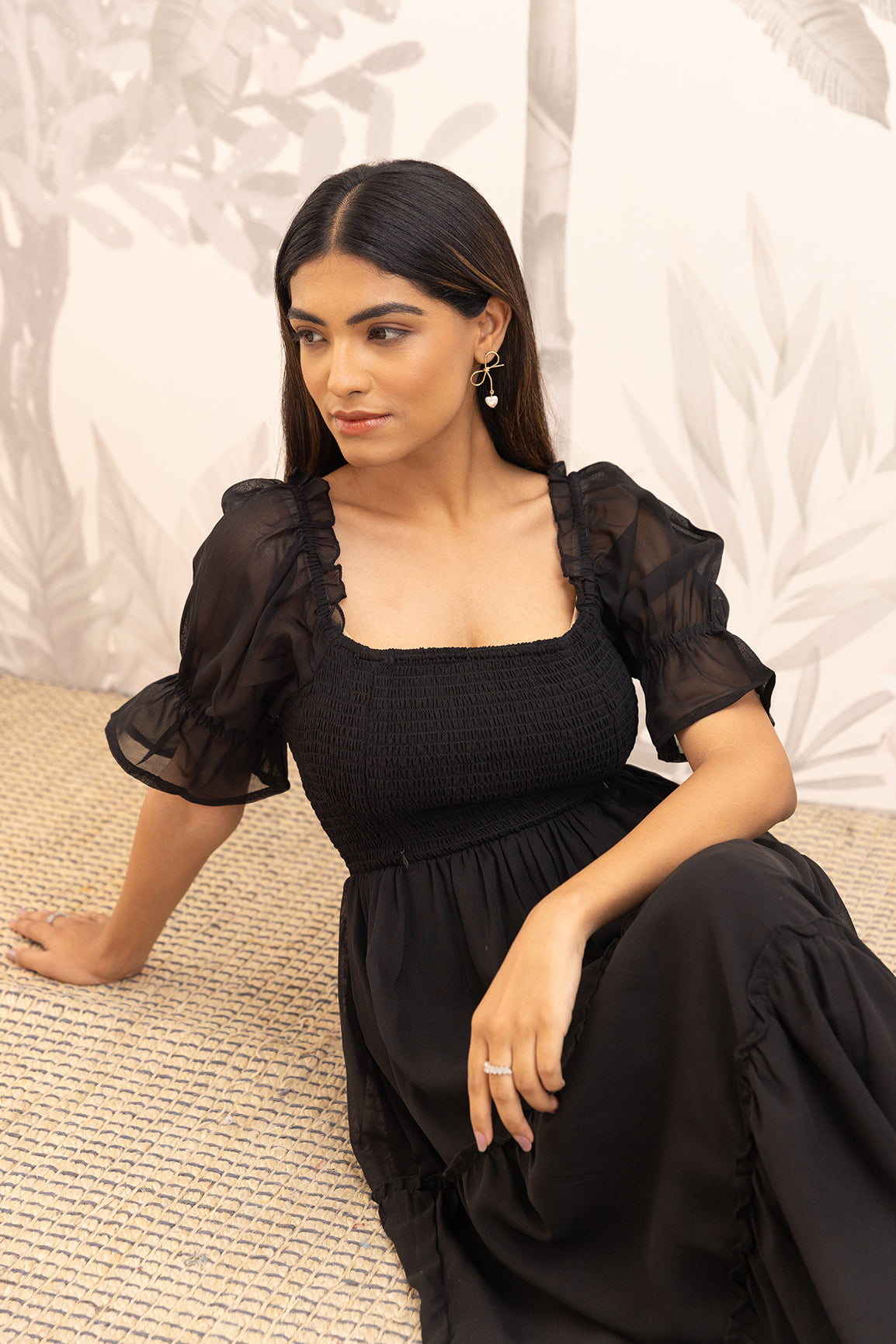 CLASSIC BLACK SMOCKED MAXI