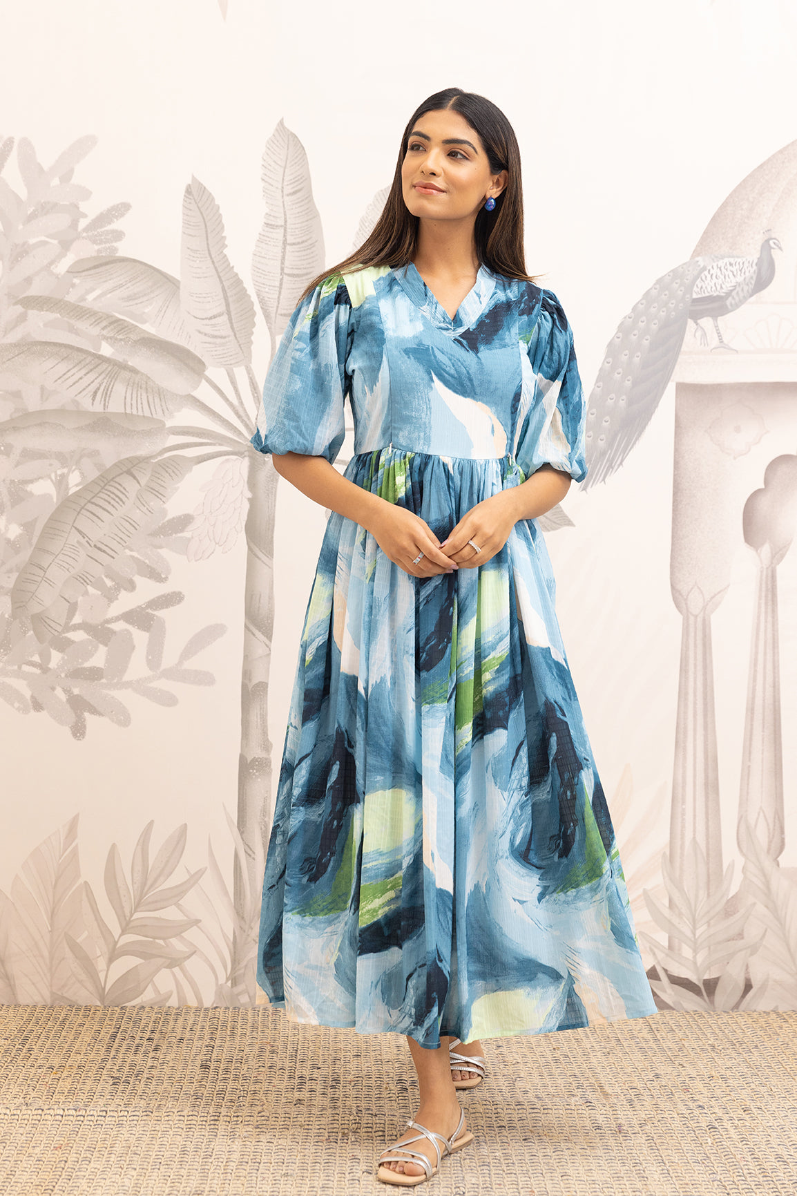 ABSTARCT TEXTURED NURSING MAXI