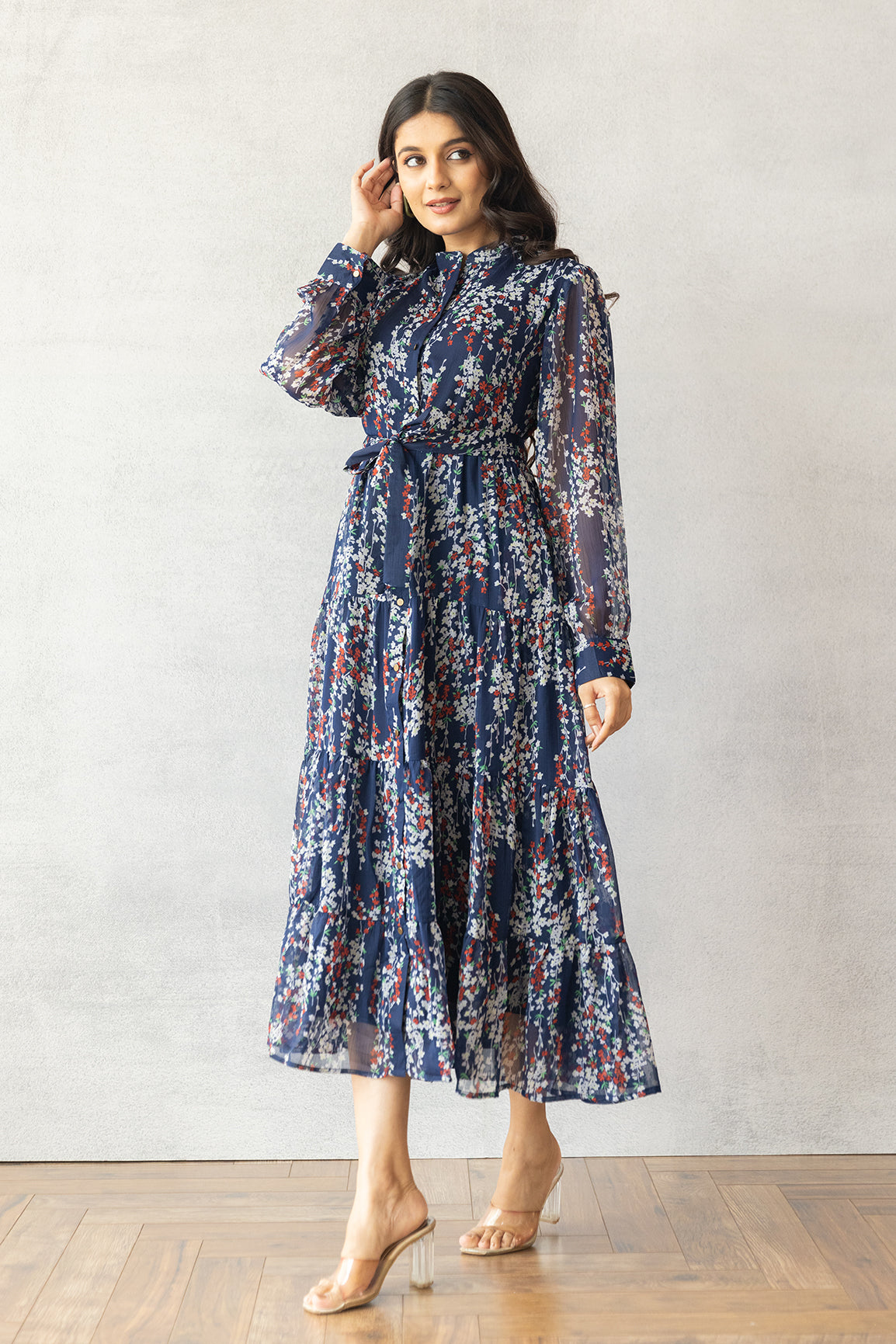 NAVY FLORAL MAXI