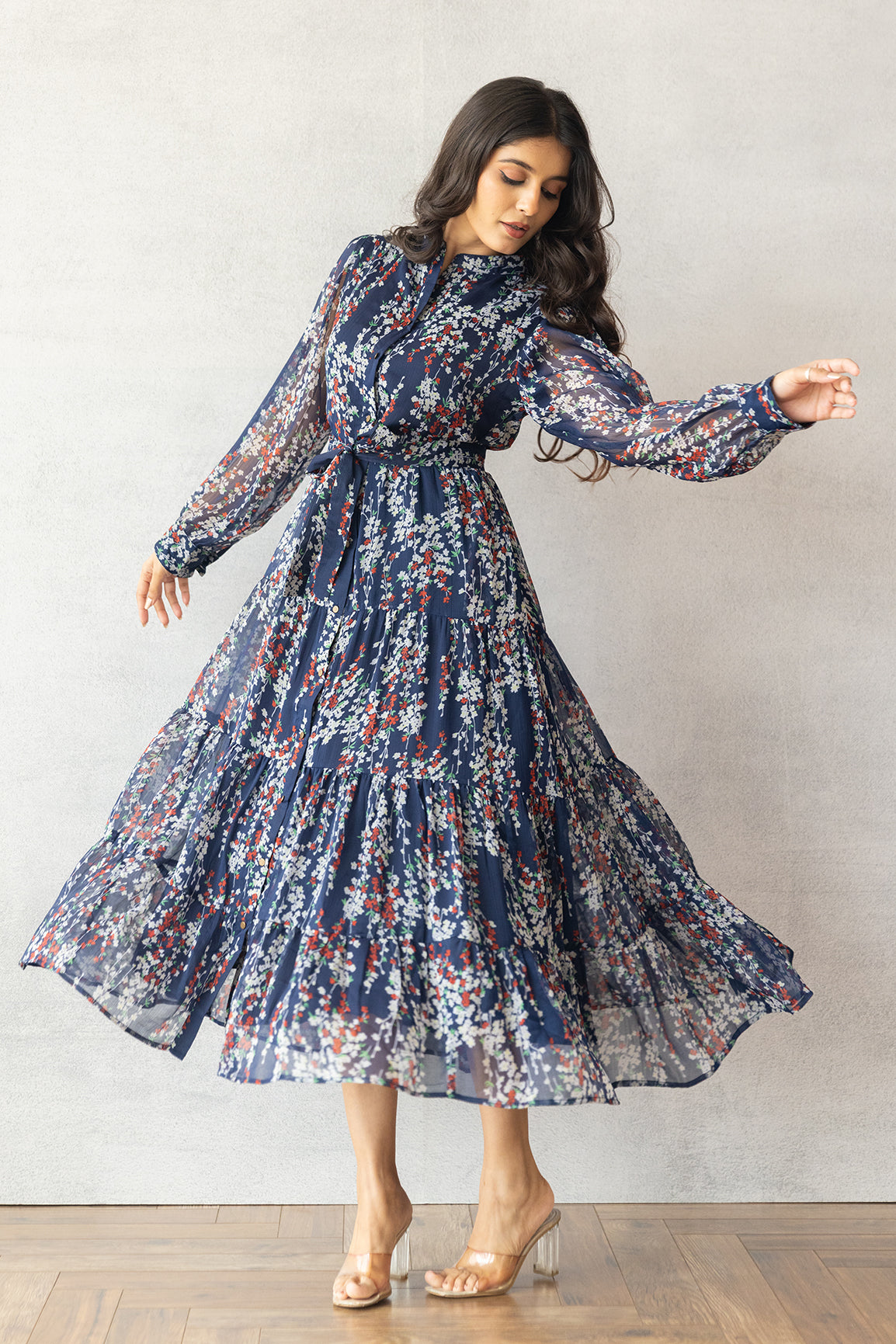 NAVY FLORAL MAXI