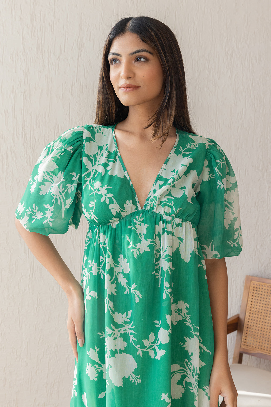 SEAFOAM GREEN FLORAL MAXI