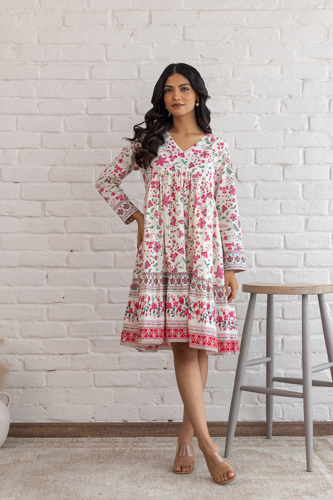 Floral cotton midi dress perfect for casual summer outings.