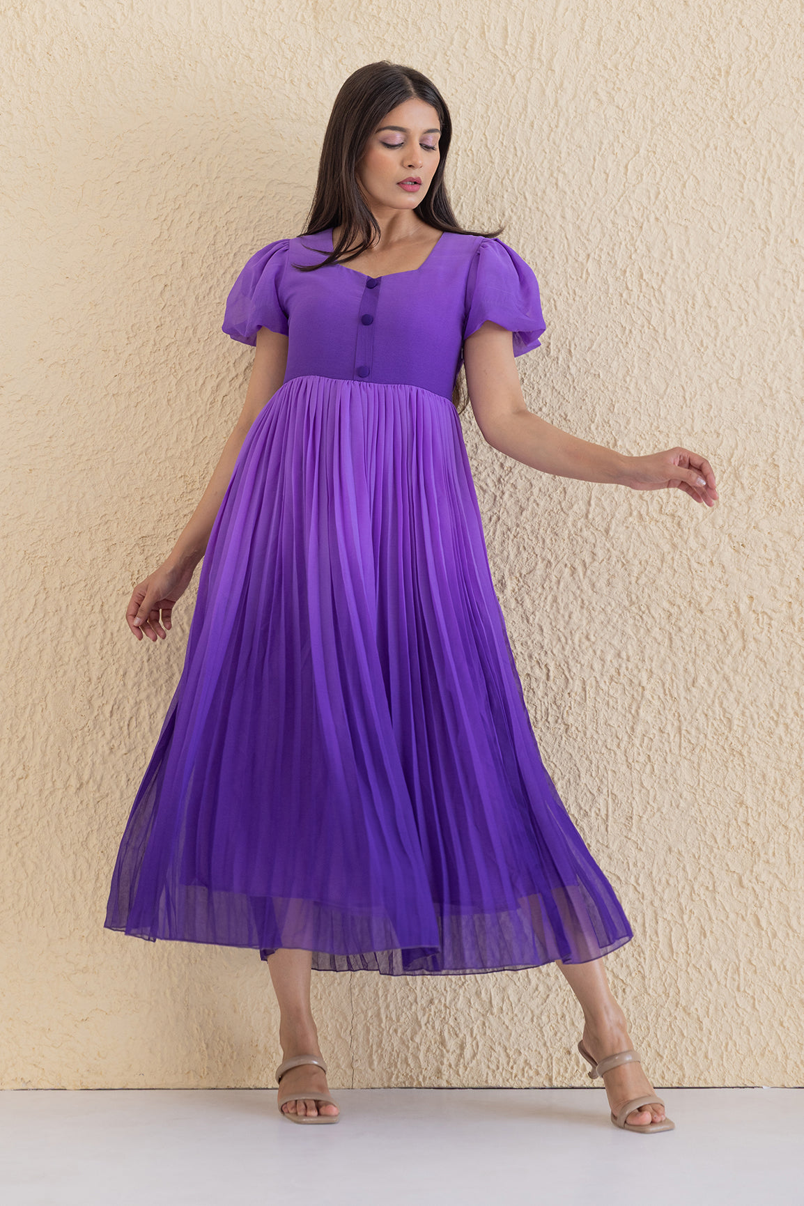 OMBRE PLEATED MAXI