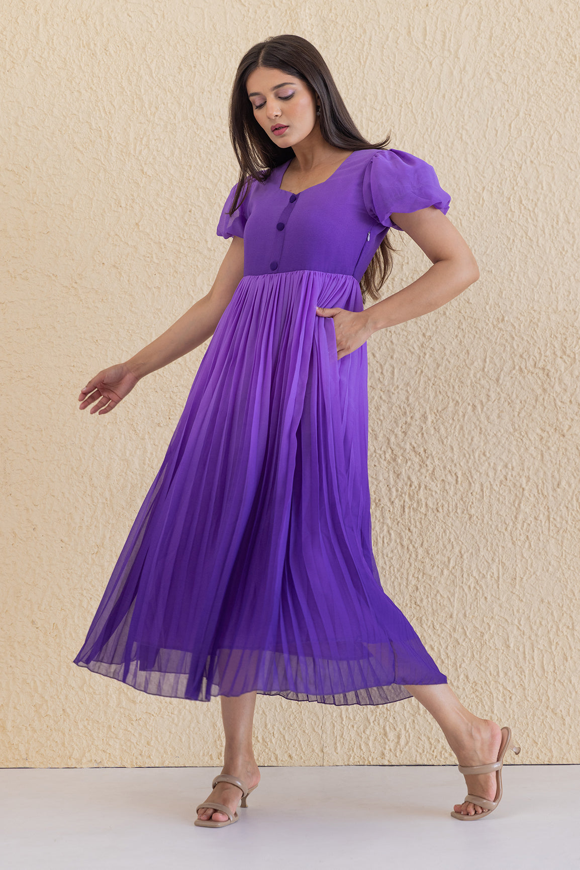 OMBRE PLEATED MAXI
