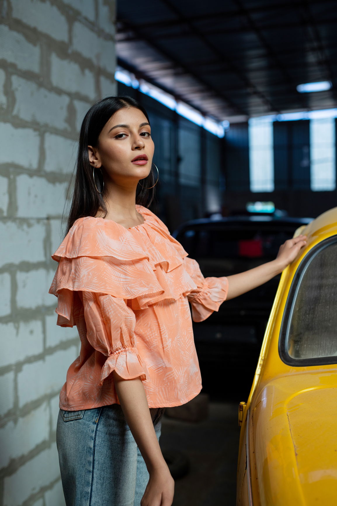 PEACH PRINTED TOP