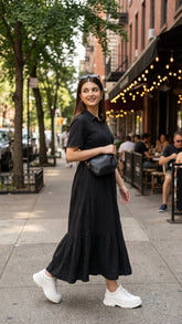 BLACK EVERYDAY COTTON DENIM MAXI