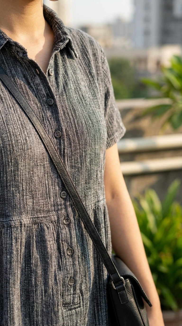 BLACK EVERYDAY COTTON DENIM MAXI