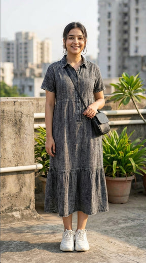 BLACK EVERYDAY COTTON DENIM MAXI