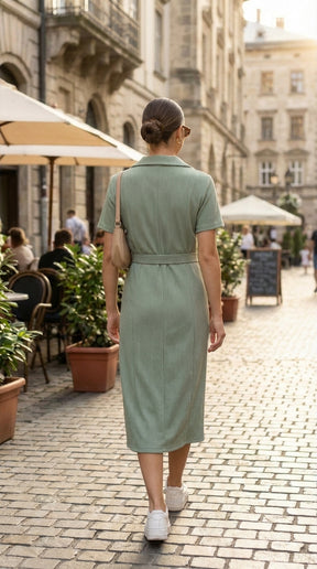 SAGE GREEN BELTED MAXI