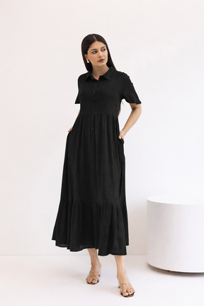 BLACK EVERYDAY COTTON DENIM MAXI