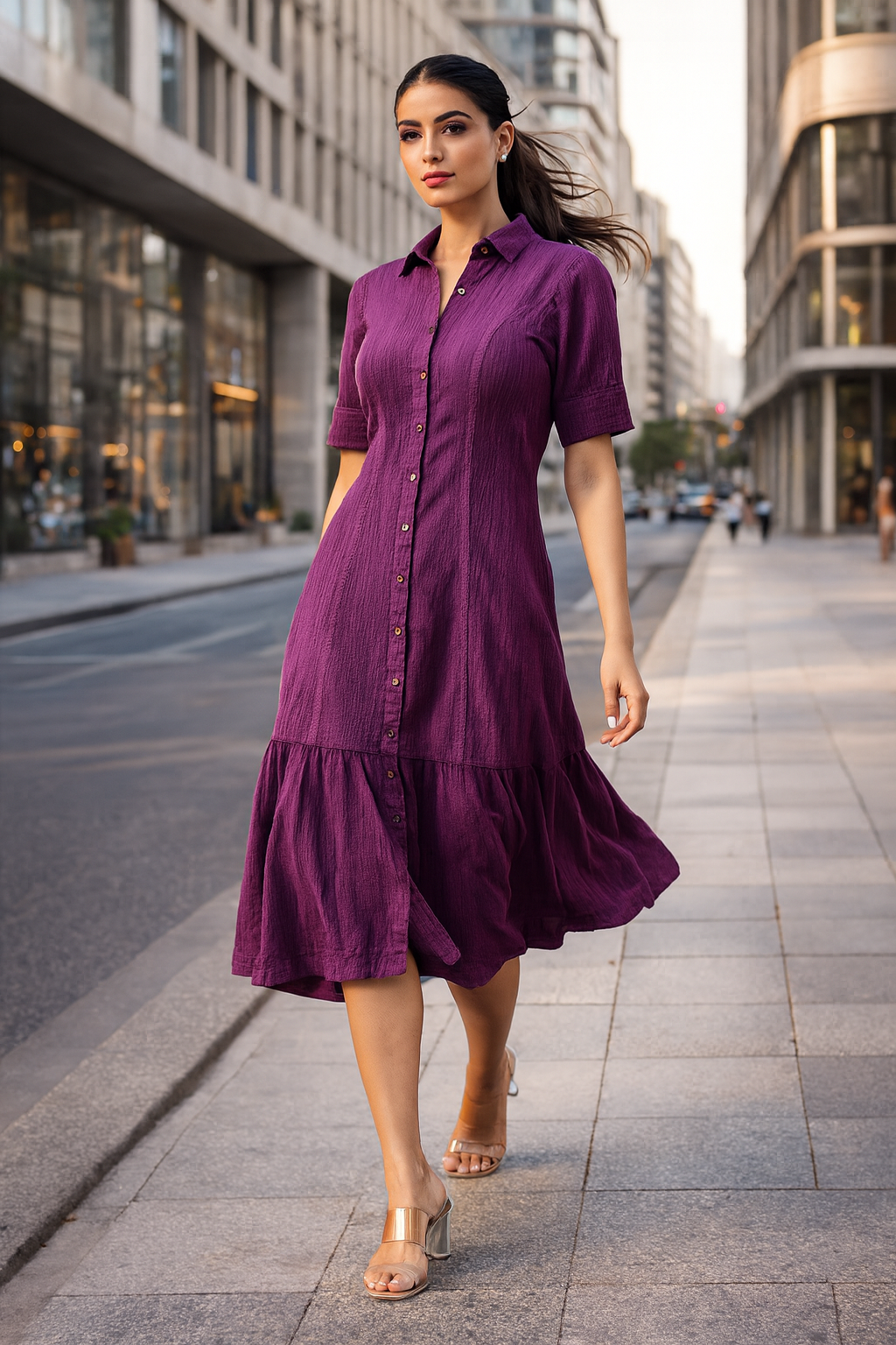 MULBERRY COTTON DENIM DRESS