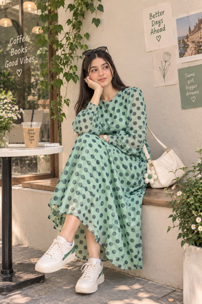 GREEN POLKA MAXI