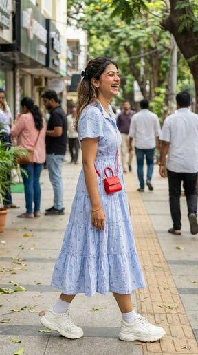 CHERRY PRINTED COTTON MAXI