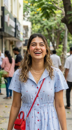 CHERRY PRINTED COTTON MAXI