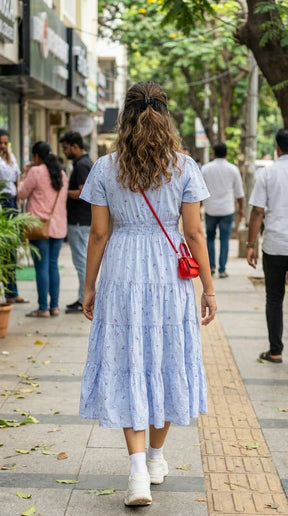 CHERRY PRINTED COTTON MAXI