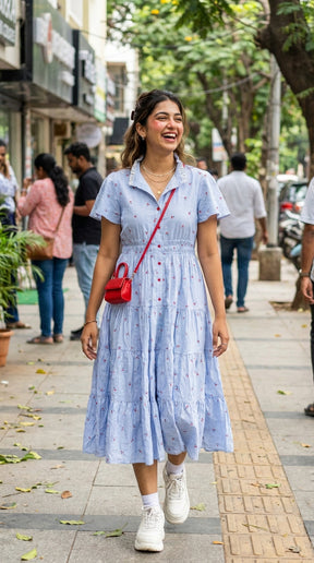 CHERRY PRINTED COTTON MAXI