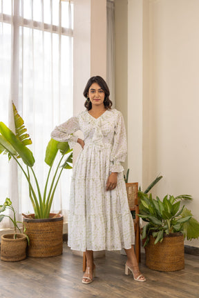 CLASSIC WHITE RUFFLE MAXI