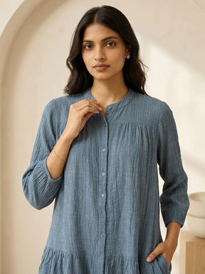 DUSTY BLUE COTTON DENIM