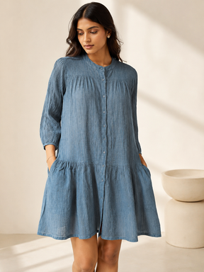 DUSTY BLUE COTTON DENIM
