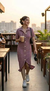 DUSTY PINK SHIRT MAXI DRESS
