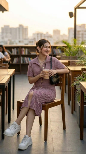 DUSTY PINK SHIRT MAXI DRESS