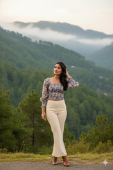 MULTI CROPPED SMOCKED TOP