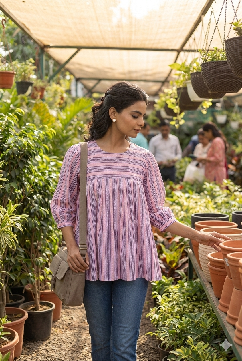 PINK STRIPED COTTON TOP