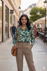 GREEN COTTON SHIRT TOP