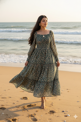 EMERALD SMOCKED MAXI