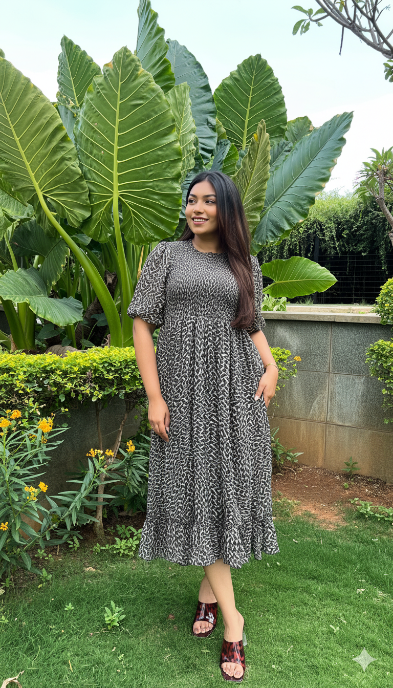 MOSAIC SMOCKED MAXI - POLAGO PLUS