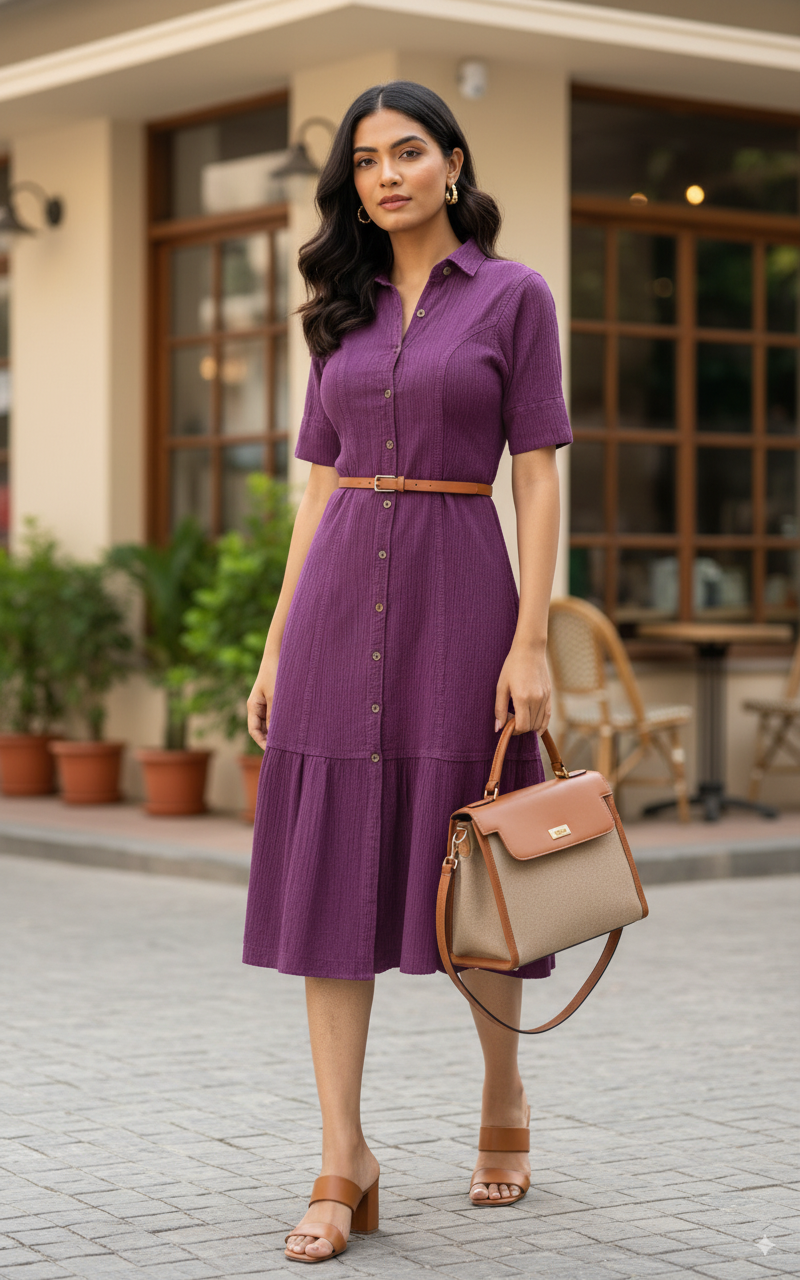 MULBERRY COTTON DENIM DRESS
