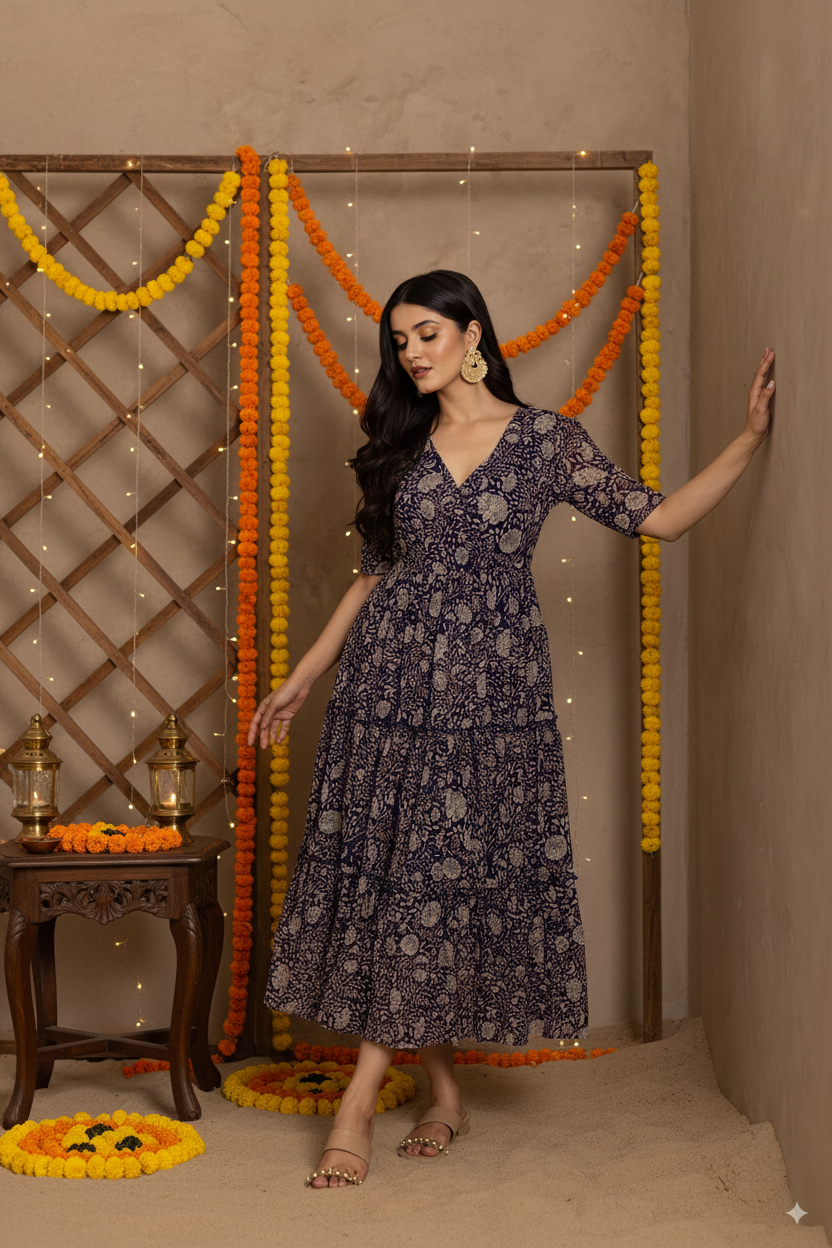 BLUE PAISLEY MAXI