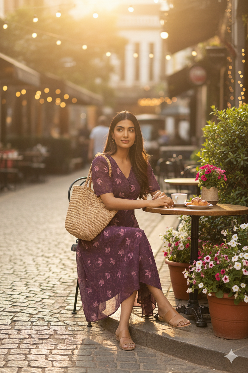 MAUVE WINE FLORAL MAXI