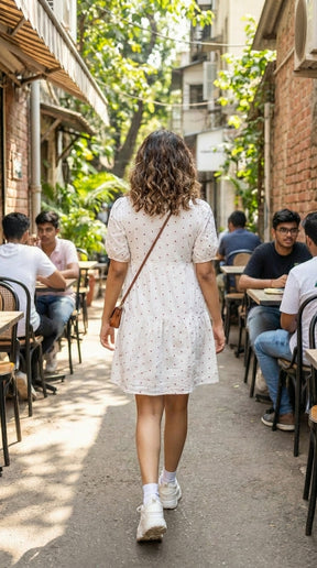 HEART PRINTED COTTON MIDI