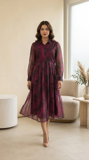 BURGUNDY SHIRT MAXI