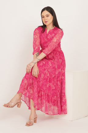 PINK CHIFFON MAXI