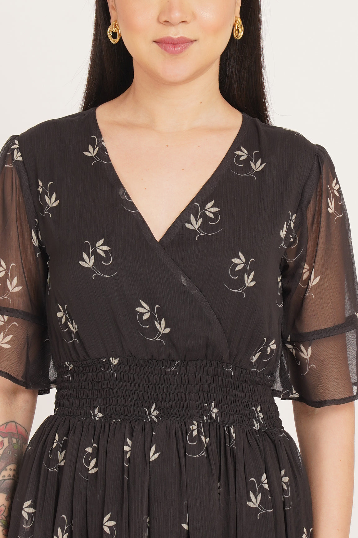 BLACK PAISLEY CHIFFON MAXI