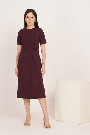 BURGUNDY TWIST WAIST MAXI